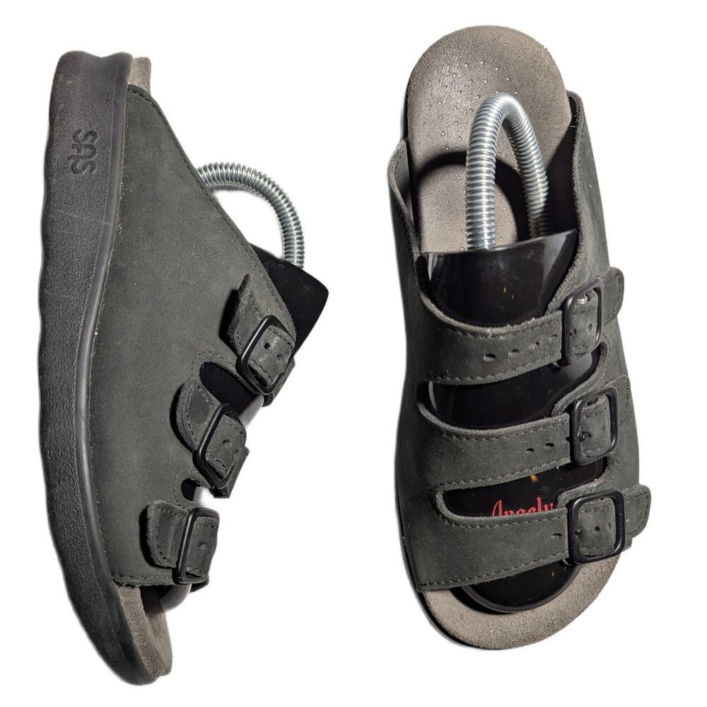 SAS Charcoal Triple-Strap Women's Sandals